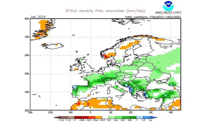 NOAA Prognose für Januar