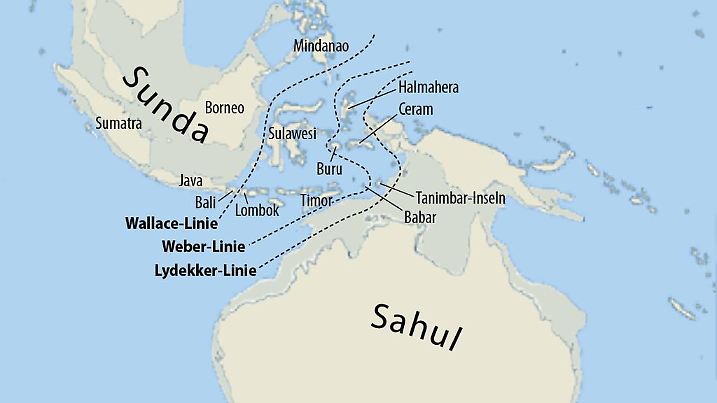 Karte von Sunda und Sahul