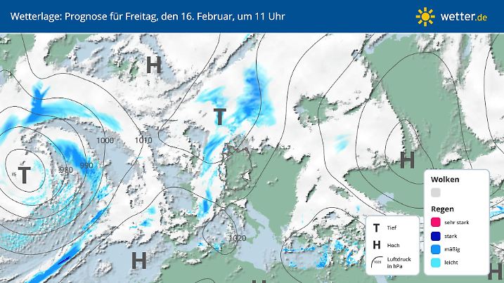 Wetterlage für Freitag