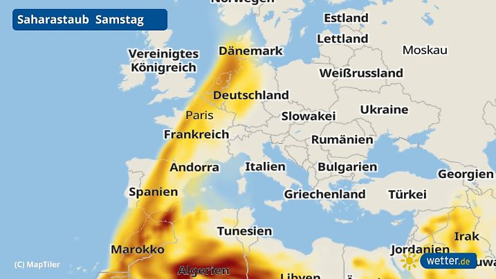 Saharastaub am Samstag in Deutschland