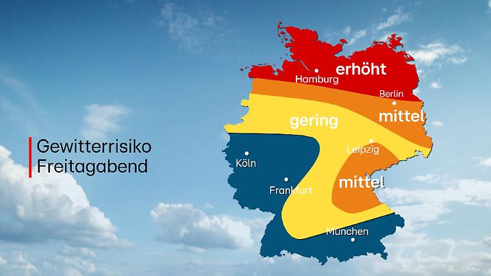 Auch am Freitag ist das Gewitterrisiko in Teilen Deutschlands noch recht hoch