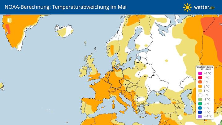 Temperaturabweichung im Mai