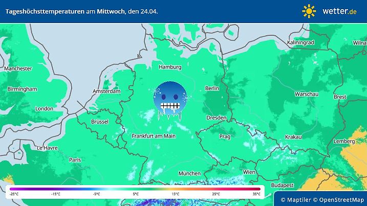 Die Höchsttemperaturen könnten so auch im Winter stattfinden.