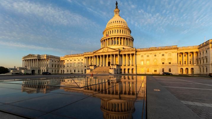 March 12, 2024, Washington, District Of Columbia, USA: The rising sun shines on the United States Capitol Tuesday, March 12, 2024 in Washington, District of Columbia. Washington USA - ZUMAk74_ 20240312_znp_k74_015 Copyright: xEricxKaynex