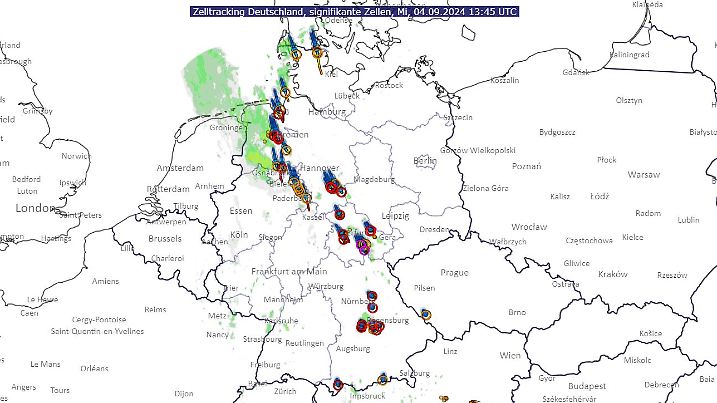 Zelltracking Deutschland: So ziehen die Gewitter übers Land
