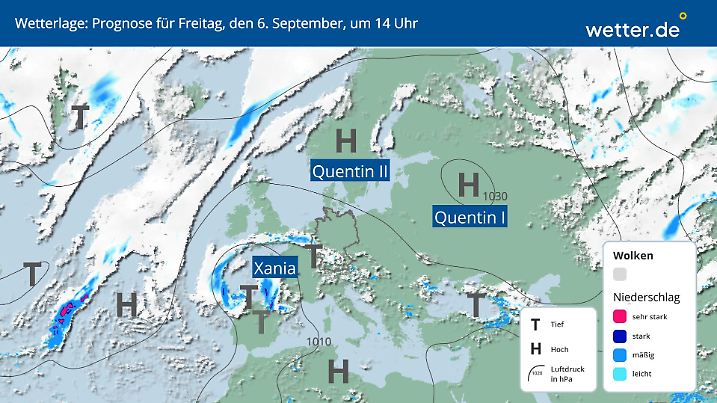 Die Wetterlage über Deutschland am 6. September 2024