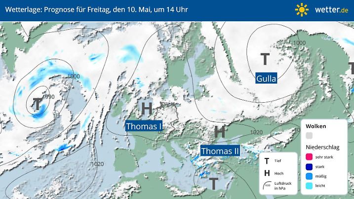 Wetterlage: Hoch Thomas regiert noch über weite Teile Europas.