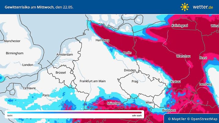 Prognose und Vorhersage: Unwetter- und Gewittergefahr Deutschland