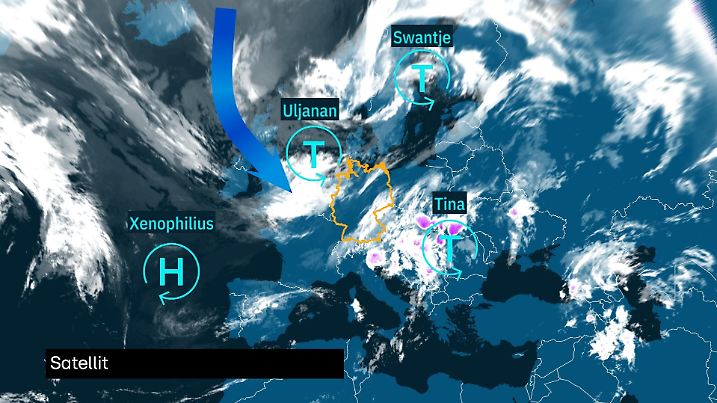 Erneut schicken die Tiefs kalte Luft samt Unwettergefahr gen Deutschland und Europa