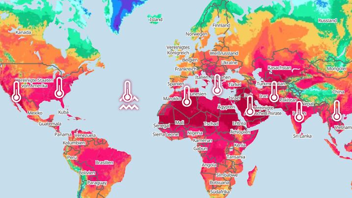Von Nordamerika bis Asien - eine globale Hitzewelle zu Luft und zu Wasser.