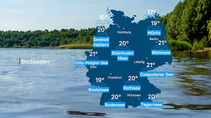 Wassertemperaturen Badeseen karte