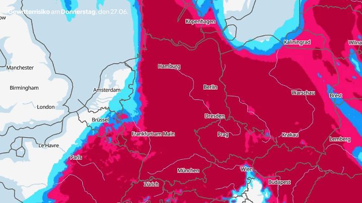 Prognose und Vorhersage Gewitter- und Unwettergefahr Deutschland