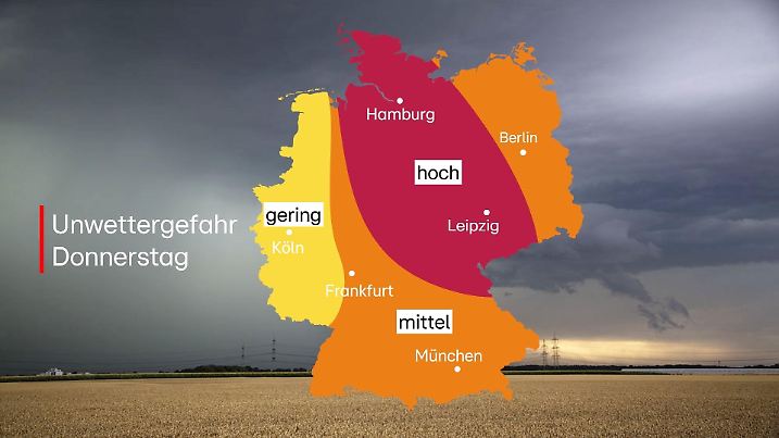 Die Warnkarte für Donnerstag, 27.06.2024