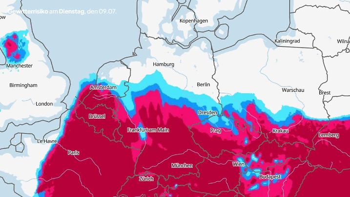 Unwetter- und Gewittergefahr in Deutschland