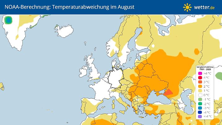 NOAA-Prognose: Der August 2024 wird in Deutschland durchschnittlich.