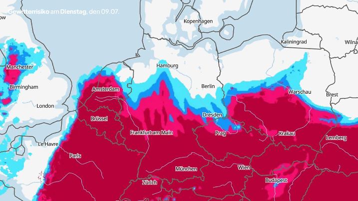 Prognose und Vorhersage der Gewitter- und Unwettergefahr in Deutschland