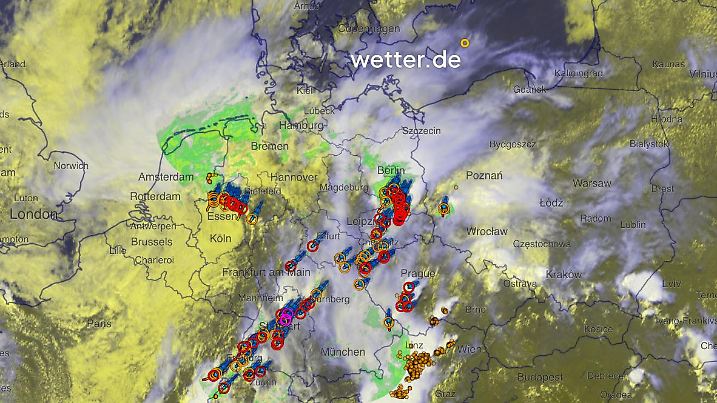 Zelltracking Deutschland am frühen Nachmittag