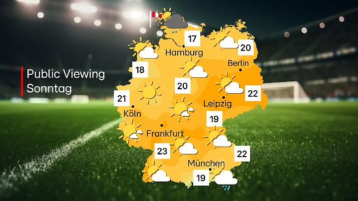 Public-Viewing-Wetter am Sonntag, 14. Juli, in Deutschland