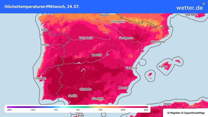 Die Hitze in Spanien etabliert sich.