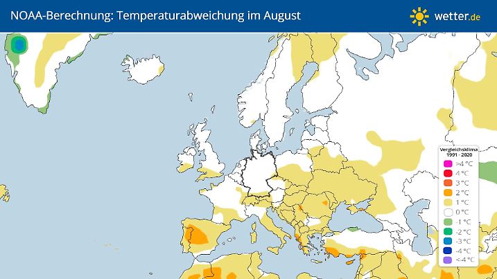 Die NOAA-Langristprognose hat einen durchschnittlichen August berechnet.