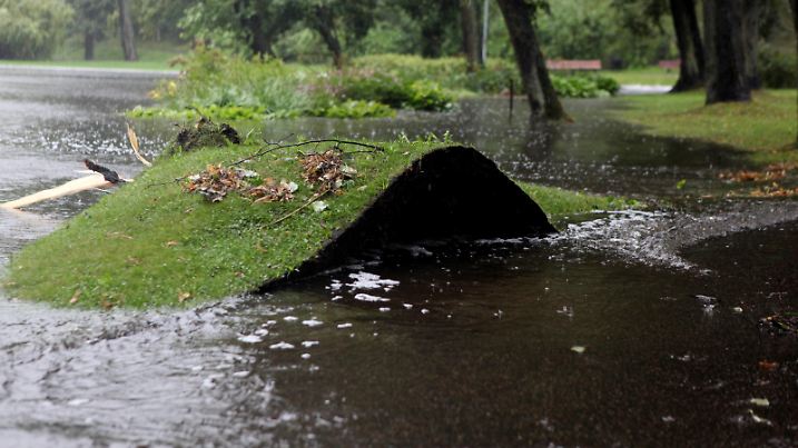 29.07.2024, Riga Heavy rain and storm damage in Riga. Photo: Lita Millere, LETA RÄga Latvija 90CCAE71-9AF6-4722-9DF9-9A6DEAE13A09 PUBLICATIONxNOTxINxESTxLATxLTUxFIN Copyright: xLitaxMillerex Stormy weather