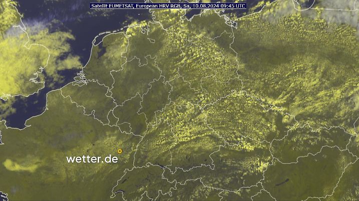 Der Satellitenfilm am Samstag, 10.08.2024 über Deutschland und Mitteleuropa