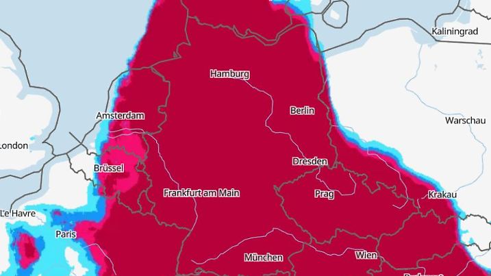 Das Gewitterrisiko am Mittwoch in der zweiten Tageshälfte