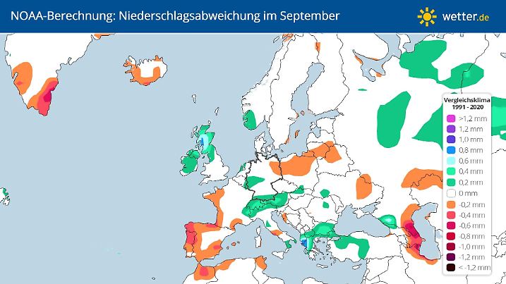 Wetterprognose der NOAA für den September