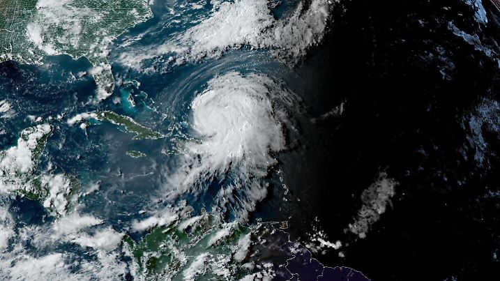 August 14, 2024 - Puerto Rico - Ernesto intensified into a Category 1 hurricane Wednesday as it churned north of Puerto Rico, where it unleashed torrential rain and damaging winds that triggered flash flood warnings and cut power to nearly half the island. Ernesto expected to strengthen over the western Atlantic. Hurricane watch issued for Bermuda. As of 5:00 PM AST the center of Ernesto was located near 21.7, 68.3 with movement NW at 16 mph. The minimum central pressure was 989 mb with maximum sustained winds of about 75 mph. Puerto Rico - ZUMAz03_ 20240814_shm_z03_415 Copyright: xNOAAx