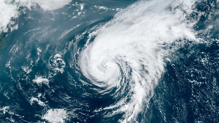 Hurricane Ernesto moves on in the Atlantic Ocean after making landfall on Bermuda in a composite satellite image August 17, 2024. NOAA/Handout via REUTERS THIS IMAGE HAS BEEN SUPPLIED BY A THIRD PARTY.