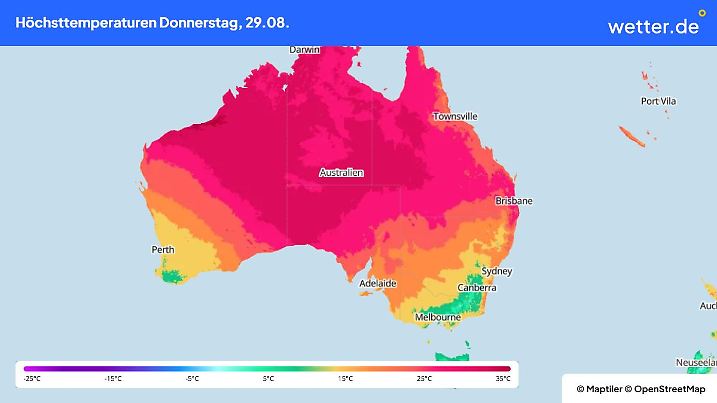 Die Temperaturen in Australien sind Ende August auf Rekordkurs.