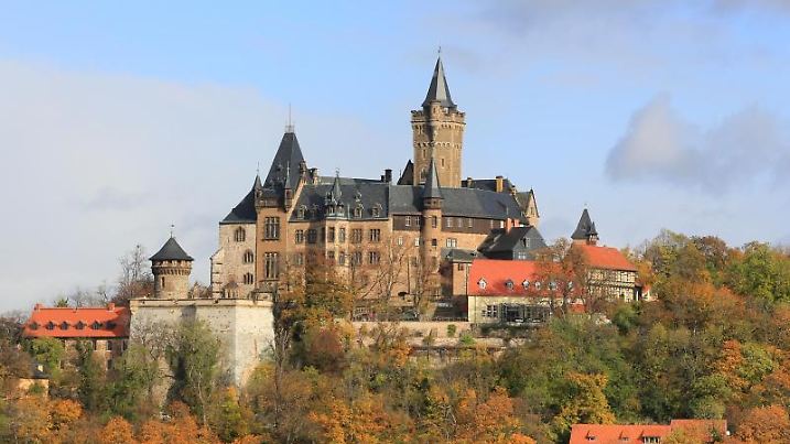 Blick auf das Schloss in Wernigerode in Sachsen-Anhalt