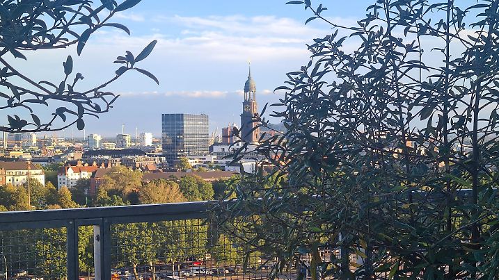 Blick vom Grünen Bunker auf Hamburg