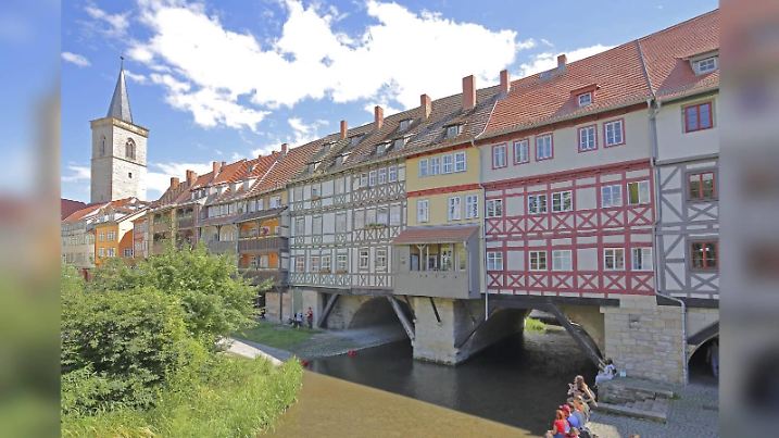 Krämerbrücke in der Altstadt Erfurt