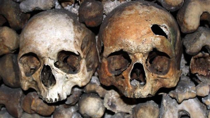 Zum Erschaudern: Schädel in den Katakomben von Paris. Foto: Christoph Driessen