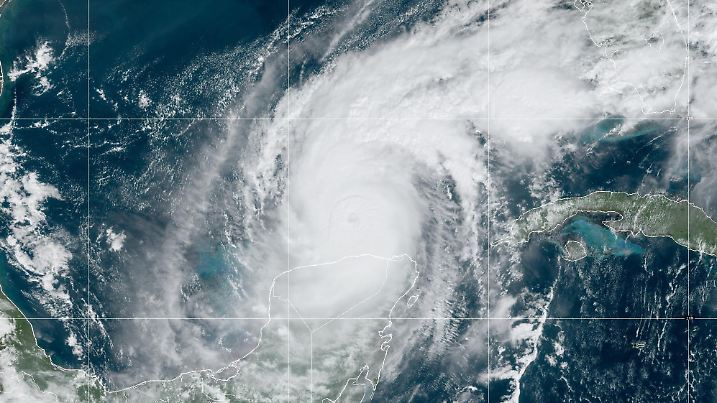 October 8, 2024 - Gulf of Mexico, USA - Hurricane Milton rapidly intensified at a mind-boggling rate into a Category 5 over the record-warm Gulf of Mexico. It is expected to grow in size, which means that although it may decrease in category, its dangerous impacts will be spread over a much larger area. Milton is forecast to make landfall on Florida's Gulf Coast on Wednesday. Its dangerous eye and eyewall could come ashore anywhere from Cedar Key at the north to Naples at the south, including possibly in the Tampa or Fort Myers areas. (Credit Image: © NOAA/ZUMA Press Wire) / action press