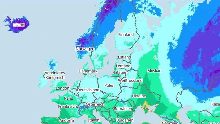 Temperaturen in Europa