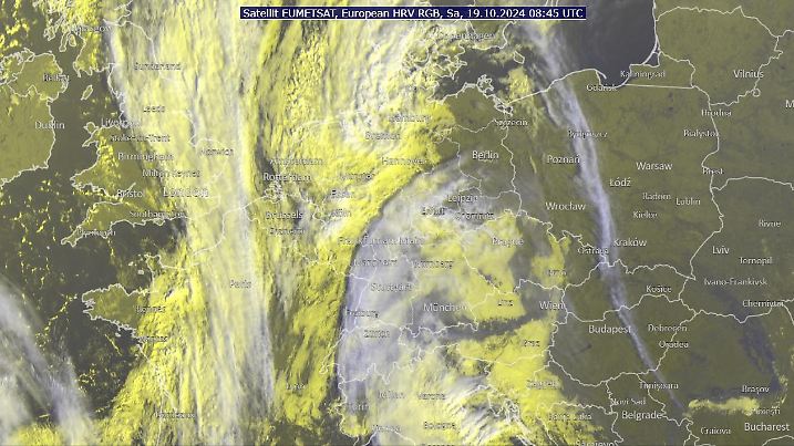 Das Satellitenbild von Europa von EUMETSAT um 10:45 Uhr