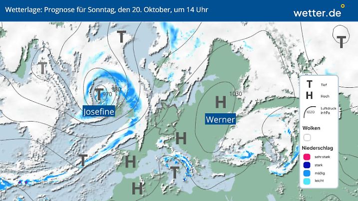 Die Wetterlage am Sonntag, 20.10.2024