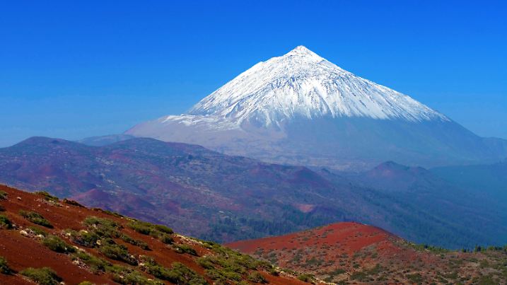 Mount Pico de Teide snow covered, Tenerife, Canary Islands, Spain