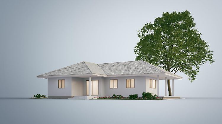 3d rendering of modern white building.