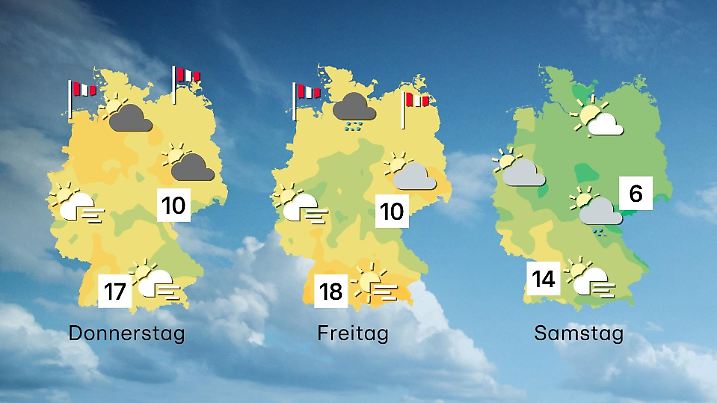 Wettertrend von Donnerstag bis Samstag