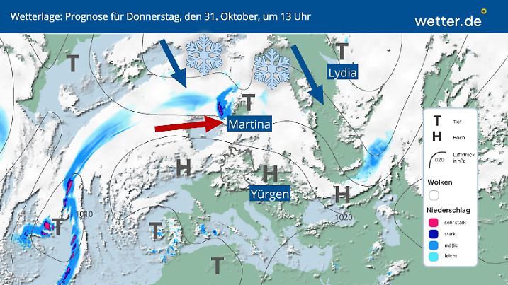 Wetterlage am Donnerstag, 31.10.2024