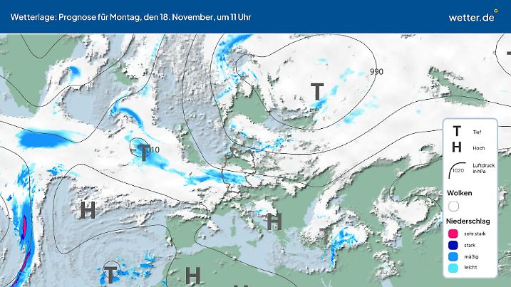 Wetterlage ECMWF montag
