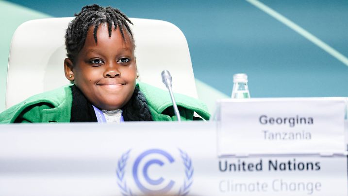 November 18, 2024, Baku, Azerbaijan, Azerbaijan: A Tanzanian young girl, Georgina, sits on the panel as one of the Youth Ambassadors speaking to the press on the UNICEF Children and Youth. As part of the focus on the future generations, their concerns and their ideas of a better planet during the COP29 as a feature focus on the first day of the second week of COP29..Coined as Finance COP this year there is increasing unrest as the division of opinion, the growing concern of the effectiveness of the event as well as global wars and global elections, a new twist took place, this morning as President Biden also confirmed support for Ukraine on launching long distance missiles into Russia. (Credit Image: © Bianca Otero/ZUMA Press Wire) / action press