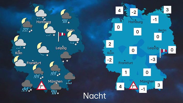 Das bringt die Nacht: Schnee, Wind, Straßenglätte