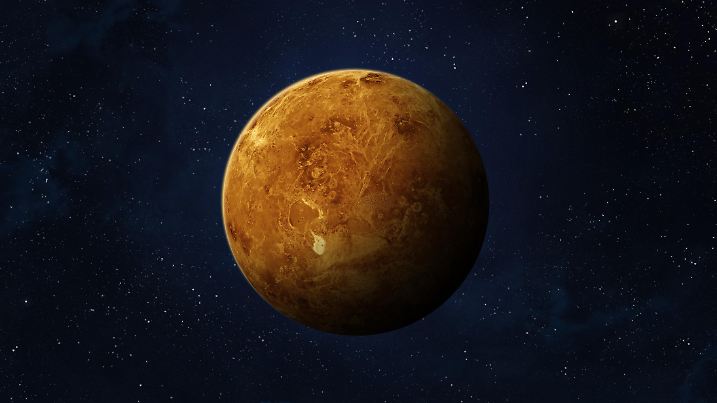 View of planet Venus from space. Space, nebula and planet Venus. This image elements furnished by NASA.