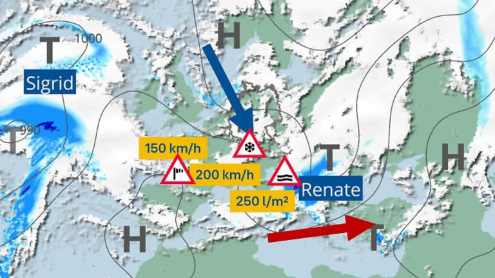 Wetterlage Europa: Sturm Renate sorgt für Unwetter!