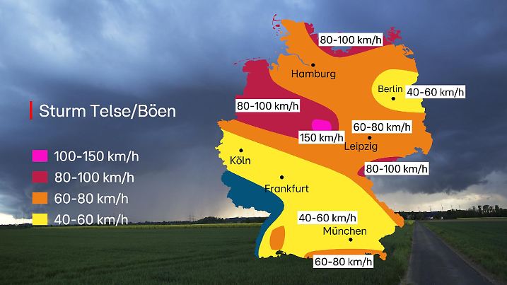Windgeschwindigkeiten in Deutschland für den 27. und 28. November