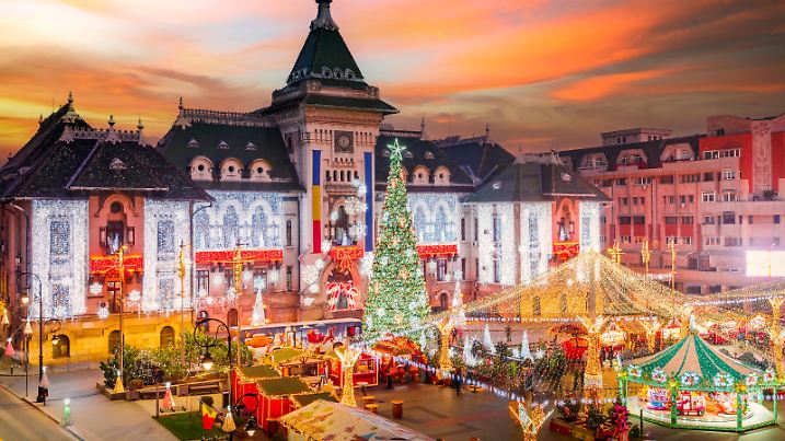 Craiova, Romania. Famous Christmas Market, european top 2022 winter destination in Eastern Europe, historical Oltenia.